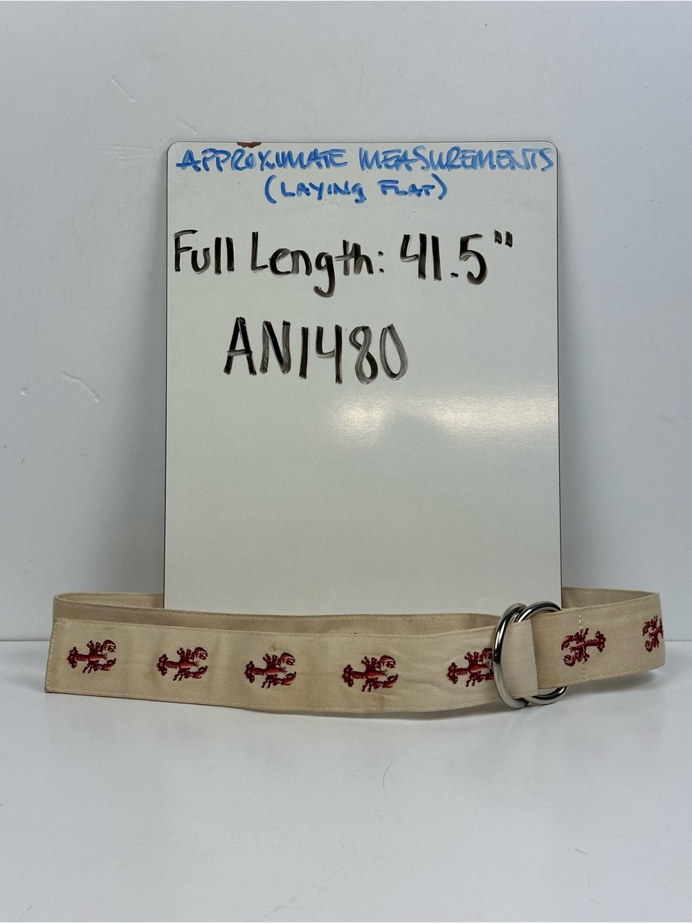 Women’s J. Crew Cream Canvas Belt with Red Embroidered Lobster Motifs - Picture 11 of 11